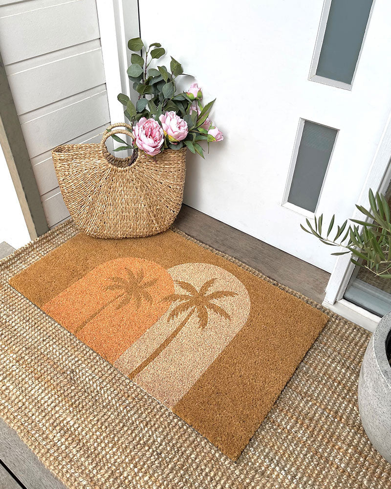 Boho Palms Doormat Rustic Elm