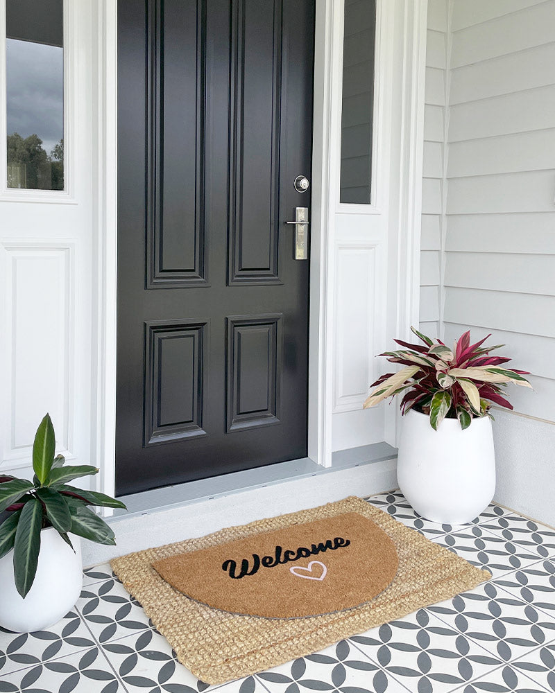 Welcome with Love Semi Circle Doormat Embossed – Rustic Elm