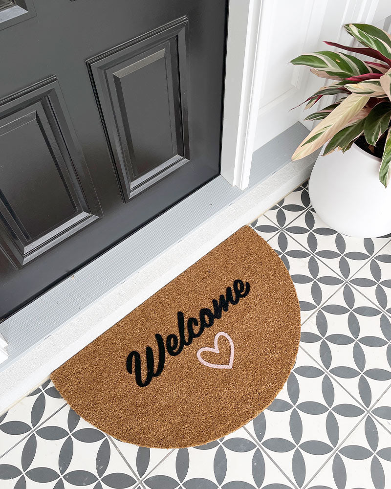 Welcome with Love Semi Circle Doormat Embossed – Rustic Elm