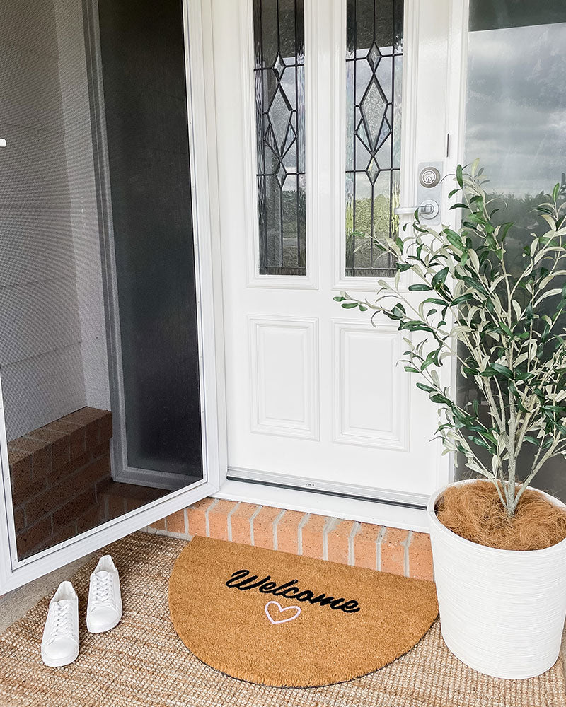 Welcome with Love Semi Circle Doormat Embossed – Rustic Elm